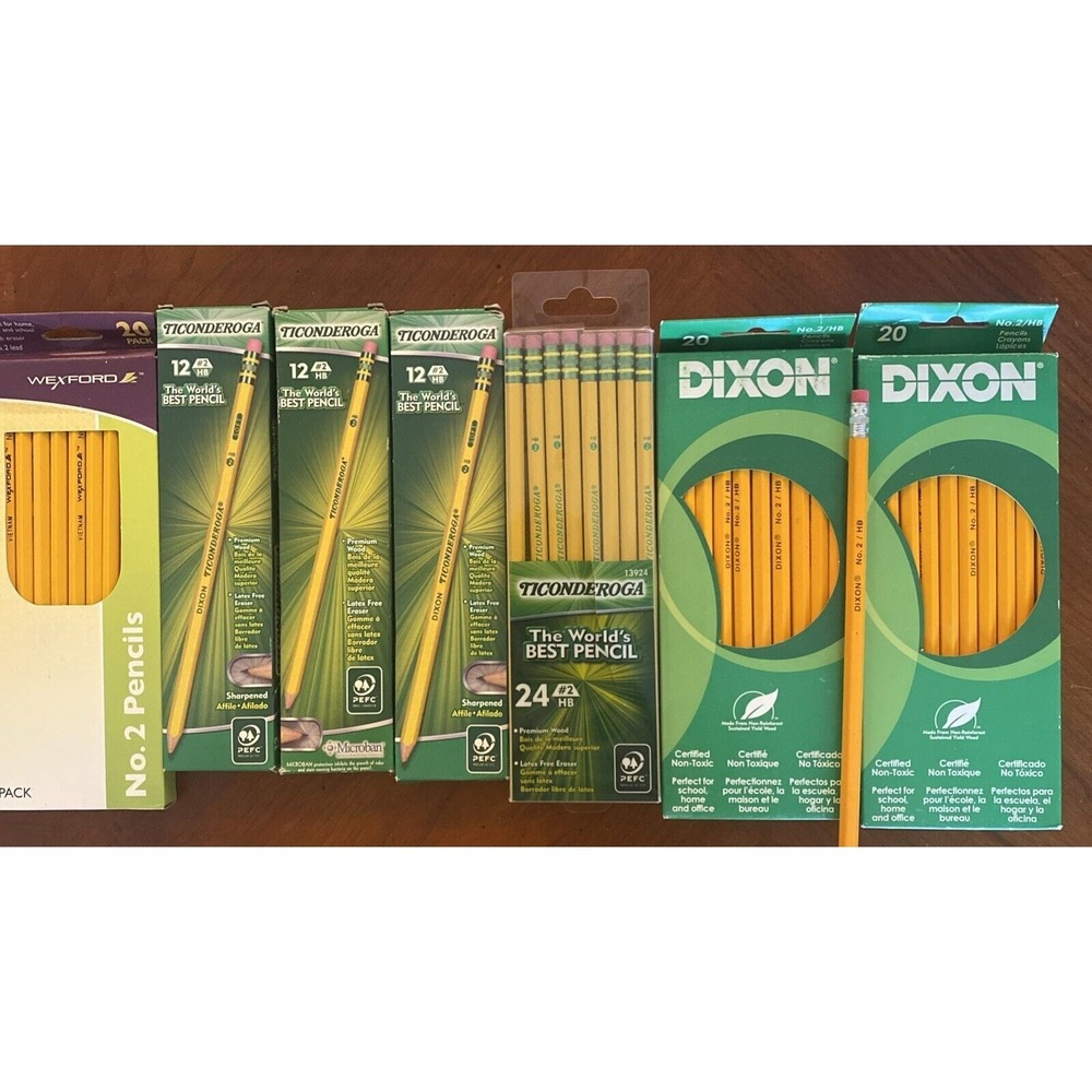 Vtg Dixon Ticonderoga wexford  Pencils 13806  + 13924 No. 2 Soft ‎ misc  USA